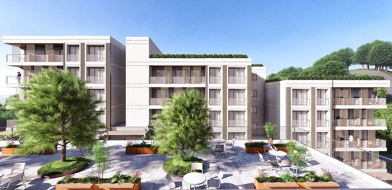 Biga Avlu — bloklar arasındaki ana avlu ve oturma alanları